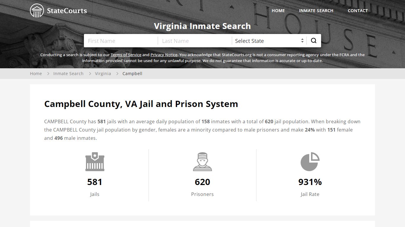 Campbell County, VA Inmate Search - StateCourts