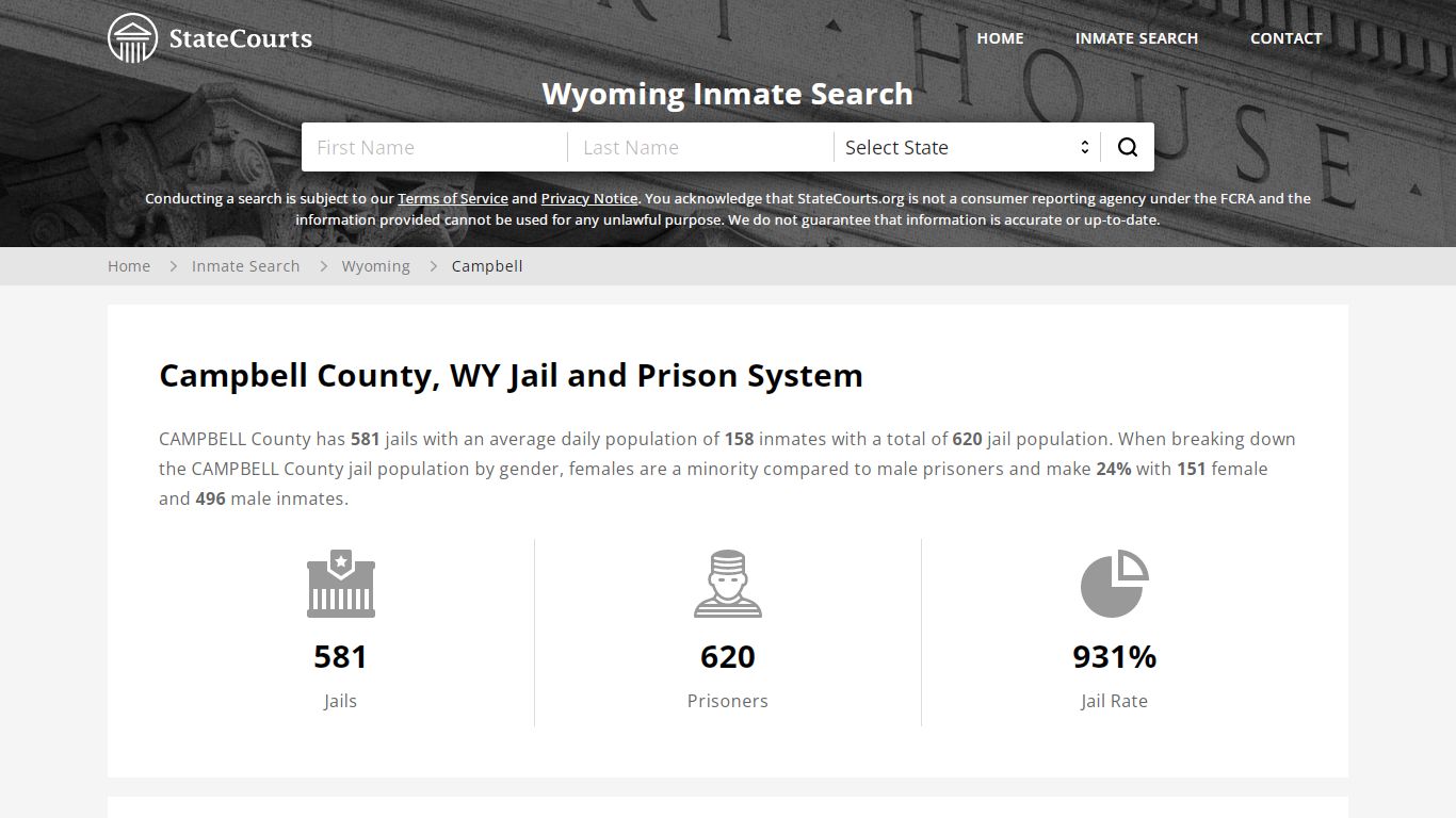 Campbell County, WY Inmate Search - StateCourts
